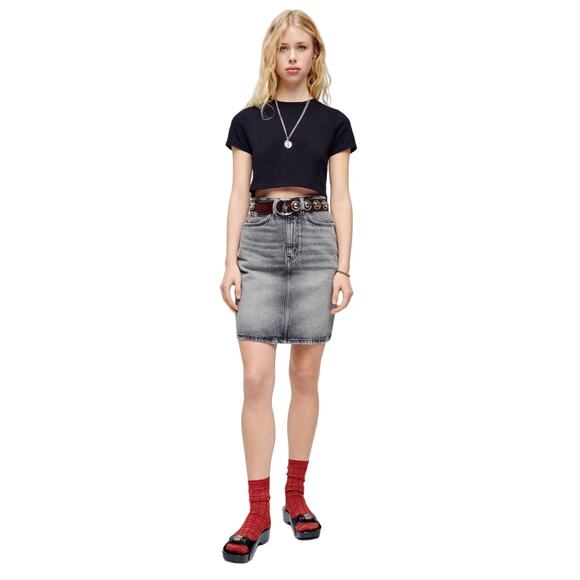 NEW! RE/DONE Size 30 Midnight Ash Denim Pencil Skirt $265 msrp